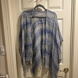 Aerie Blue and Gray Patterned Tunic